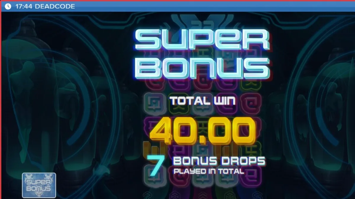 Deadcode slot machine interface na may cyberpunk at hacker theme